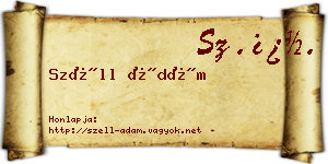 Széll Ádám névjegykártya