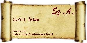 Széll Ádám névjegykártya